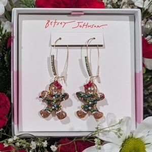 NEW Betsey Johnson Multicolor Gingerbread Earrings